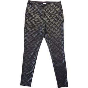 Chico’s Zenergy  Skinny Legging Pants coated printed black silver size 1 8-10